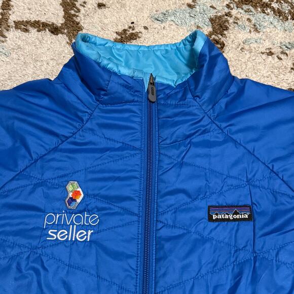 Patagonia Womens Micro Puff Jacket Size Large Blue Company Embroidery 83916 - Picture 3 of 9